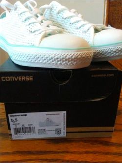 Converse white and aqua NEW!