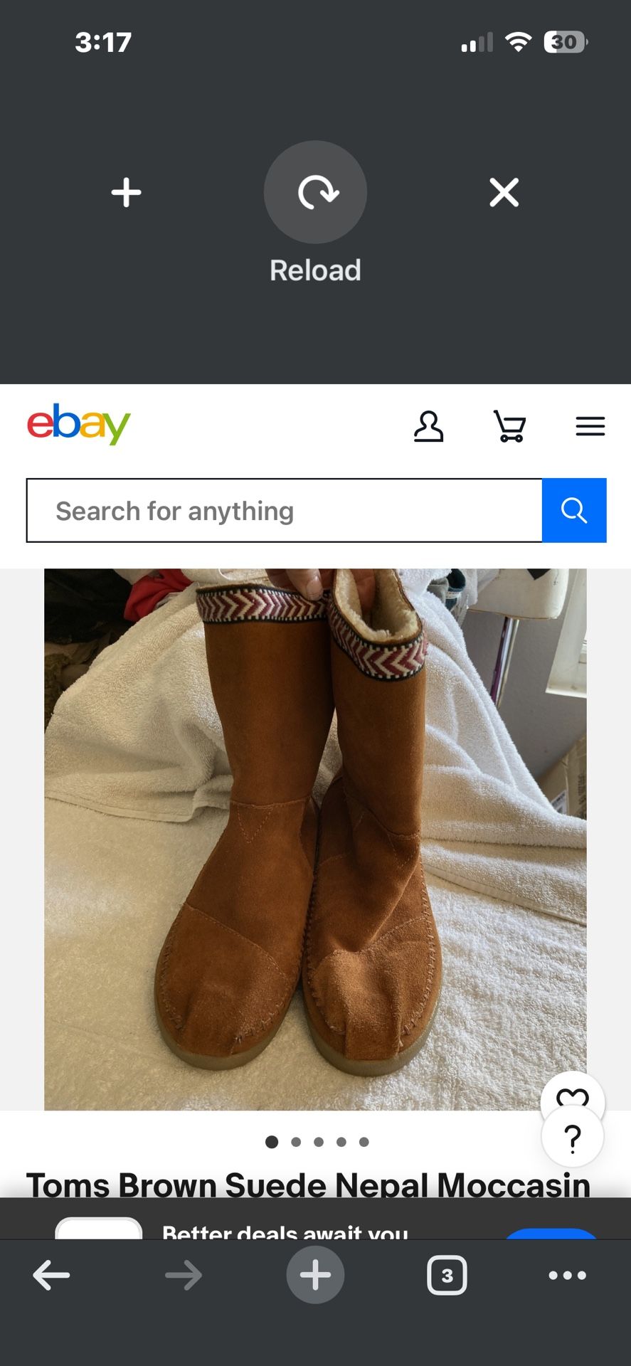 Women’s Tom’s Nepal Moccasins Size 9