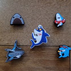 Lot Of 5 Shark Croc Charms 