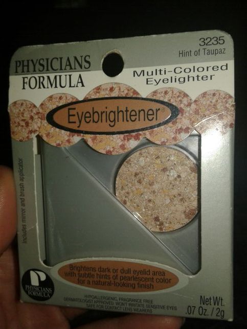 $4 Physicians Formula multi-colored hint of topaz eye brightener includes a mirror and brush applicator hypoallergenic