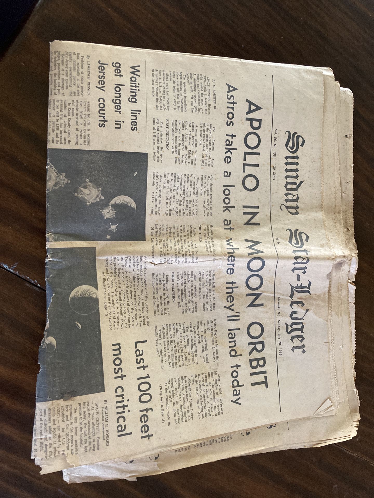 Original Newspaper - USA 1st Landing On The Moon