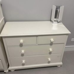 Pottery Barn White Dresser—- Moving