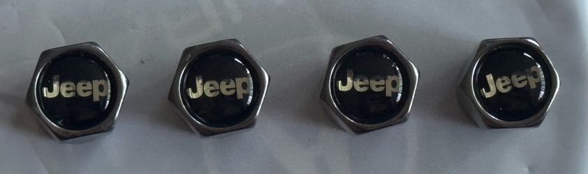 JEEP 4 Silver Valve Stem Cap Covers