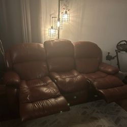 3 Seat Sofa Recliner With Cup holders And Table 