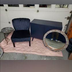 Chair, End Table, Console, Mirror 