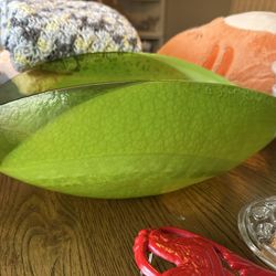 Murano green slag bowl