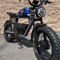 3000 Watt/Twin-Dual Motor “Tank e-Bike” Electric, 38mph, Color Screen, Metal USA Basket