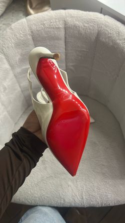 Christian Louboutin White Patent Slingback Heels