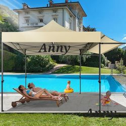 10x10 Pop Up Canopy Heavy Duty Party Tent with Removable Awning,Sidewalls,Sandbags and Rolling bag.Easy Up Outdoor Wedding Commercial Canopy,Gazebo 