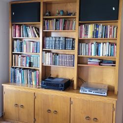 Solid Wood Entertainment Center Or Bookcase