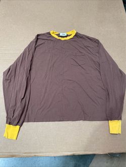Elwood Oversized Long Sleeve T-Shirt Men’s M Brown Relaxed Fit Organic Cotton