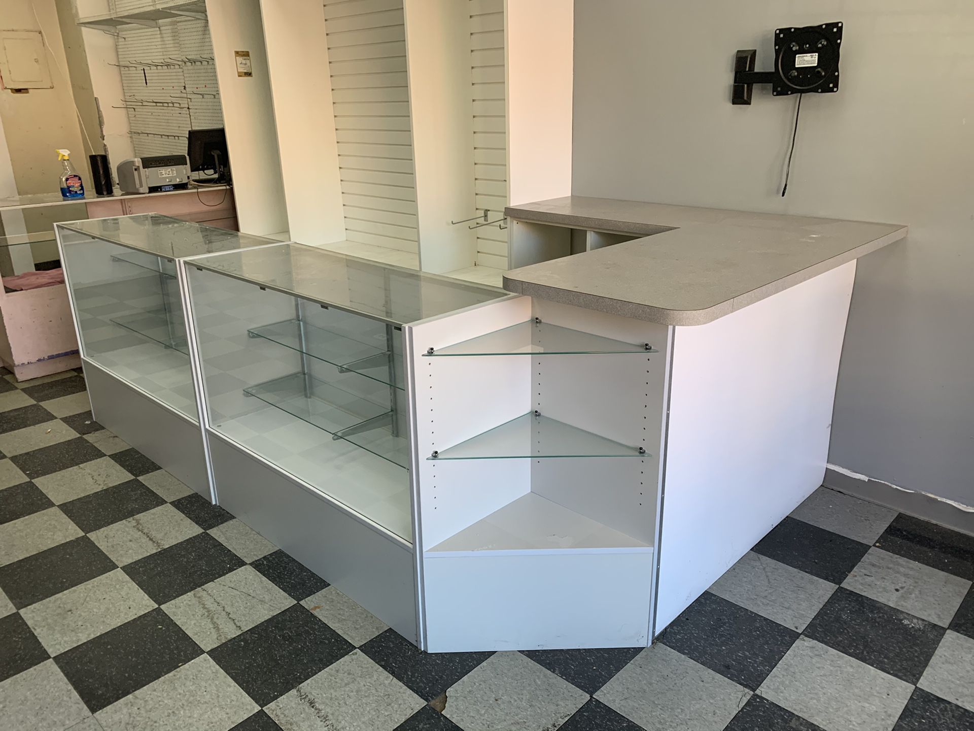 display cabinet with glass shelves