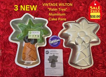 VINTAGE WILTON "PALM TREE" Aluminum Cake Pans.   $32.00 each pan