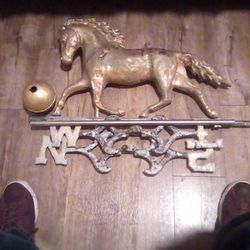 19 cen Copper Vintage Horse Wether Vain 
