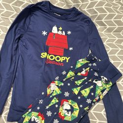 Snoopy Fleece Pajamas – Size 12 Years