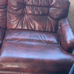 Red Leather Loveseat