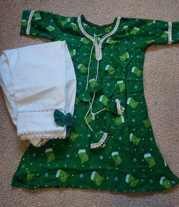 Pakistan Independence Day/14 August Outfit 5 Years Girl 