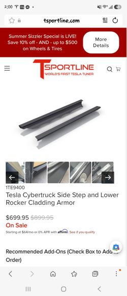 Cybertruck side steps and lower rocker cladding armor
