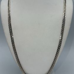 14kt White Gold 24” Cuban Link Chain