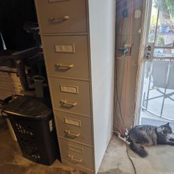 Large Metal Filing Cabinet w/ Lock  64"x15"x25"