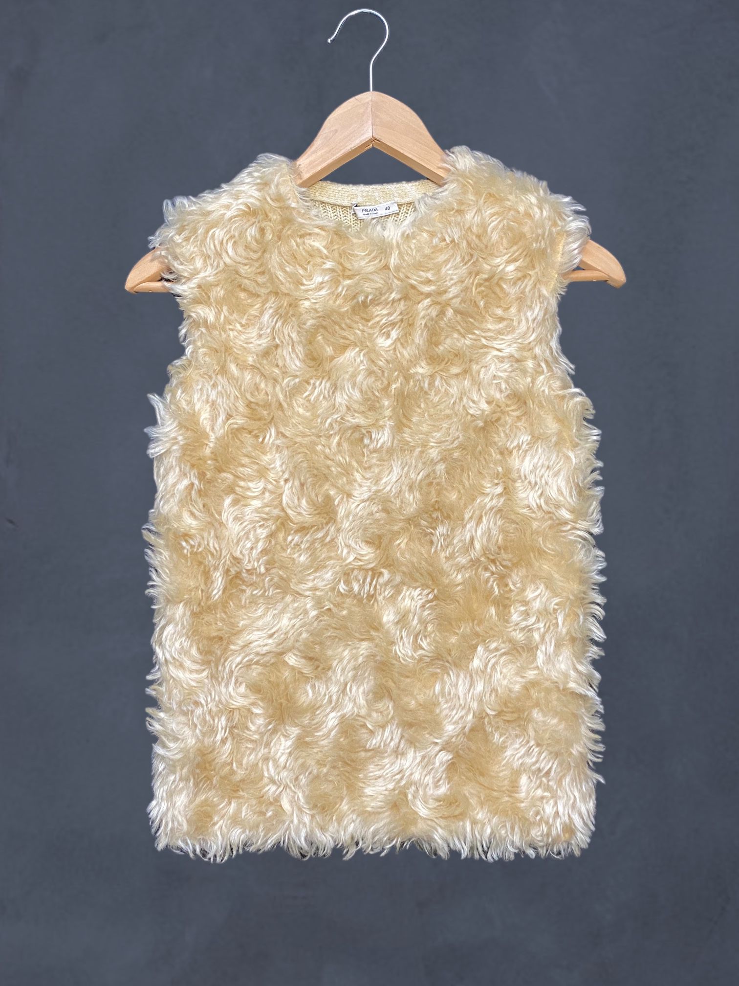 Prada Mohair Vest Fur Wool Shearling Sweater Pullover