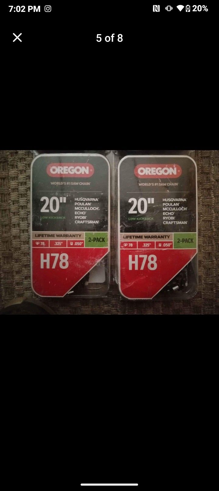 Oregon 20" H78 Saw Chains NEW 2 BOXES $30 Takes Both