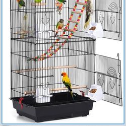 Yaheetech 41-inch Open Top Medium Bird Cages for Parakeets Finches Canaries Lovebirds Small Quaker Parrots Cockatiels Budgie Green Cheek Conure Travel