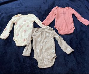 Carter’s Baby Girl Long Sleeve Onesies Set of 3