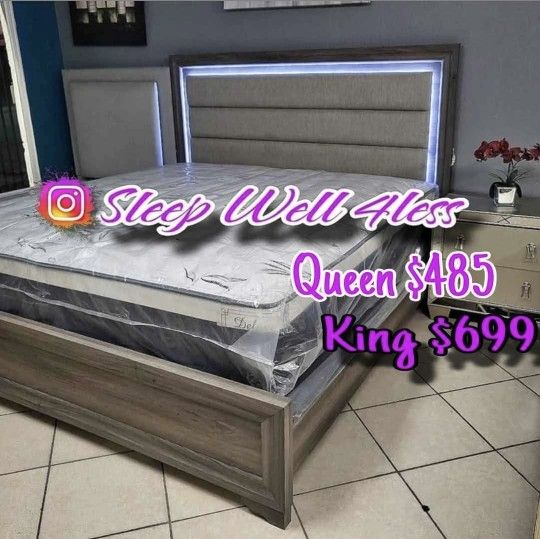 NEW KING SIZE BED FRAME AND MATTRESS