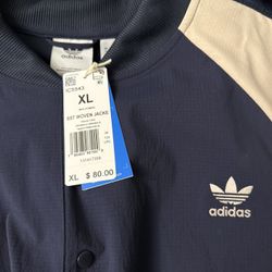 XL Addidas blue/beige woven jacket