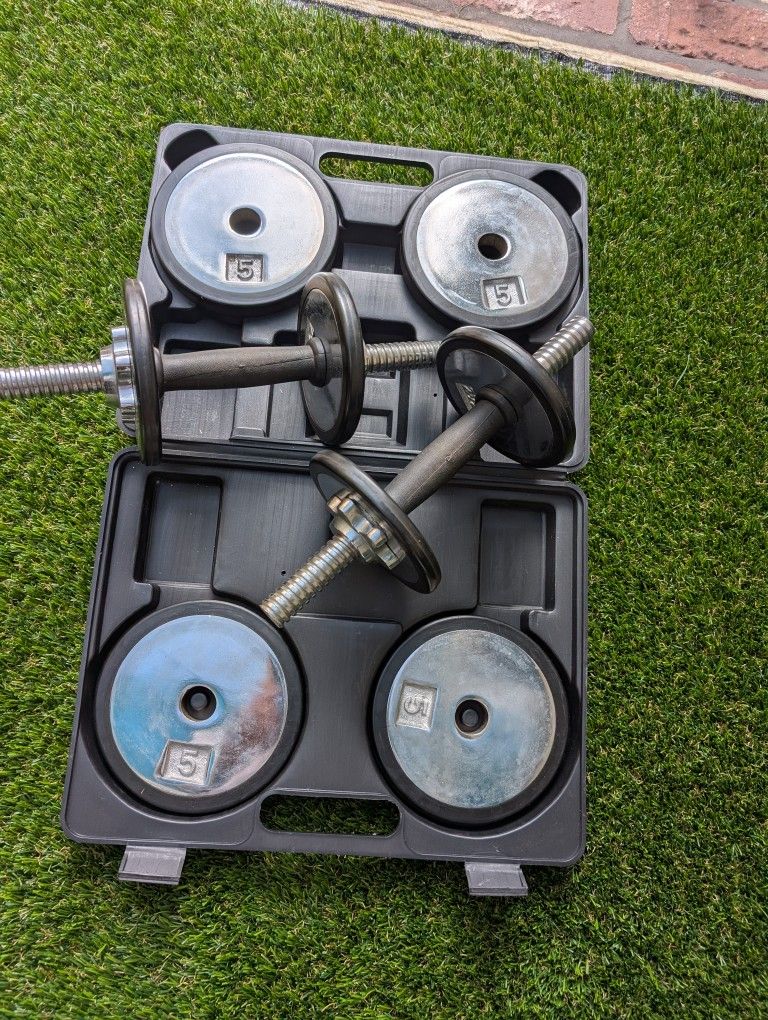 Pre-owned Chrome Adjustable Dumbbell Set