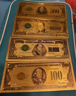 24K Gold Foil Plated Bills