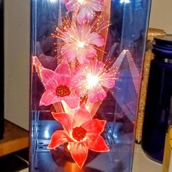 Vintage 80s Fiber Optic Flower Lamp - Color Changing Music Box - "Chariots of Fire" - Retro Decor