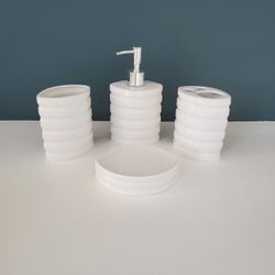 4 Pcs Ceramic Bathroom Accessories 