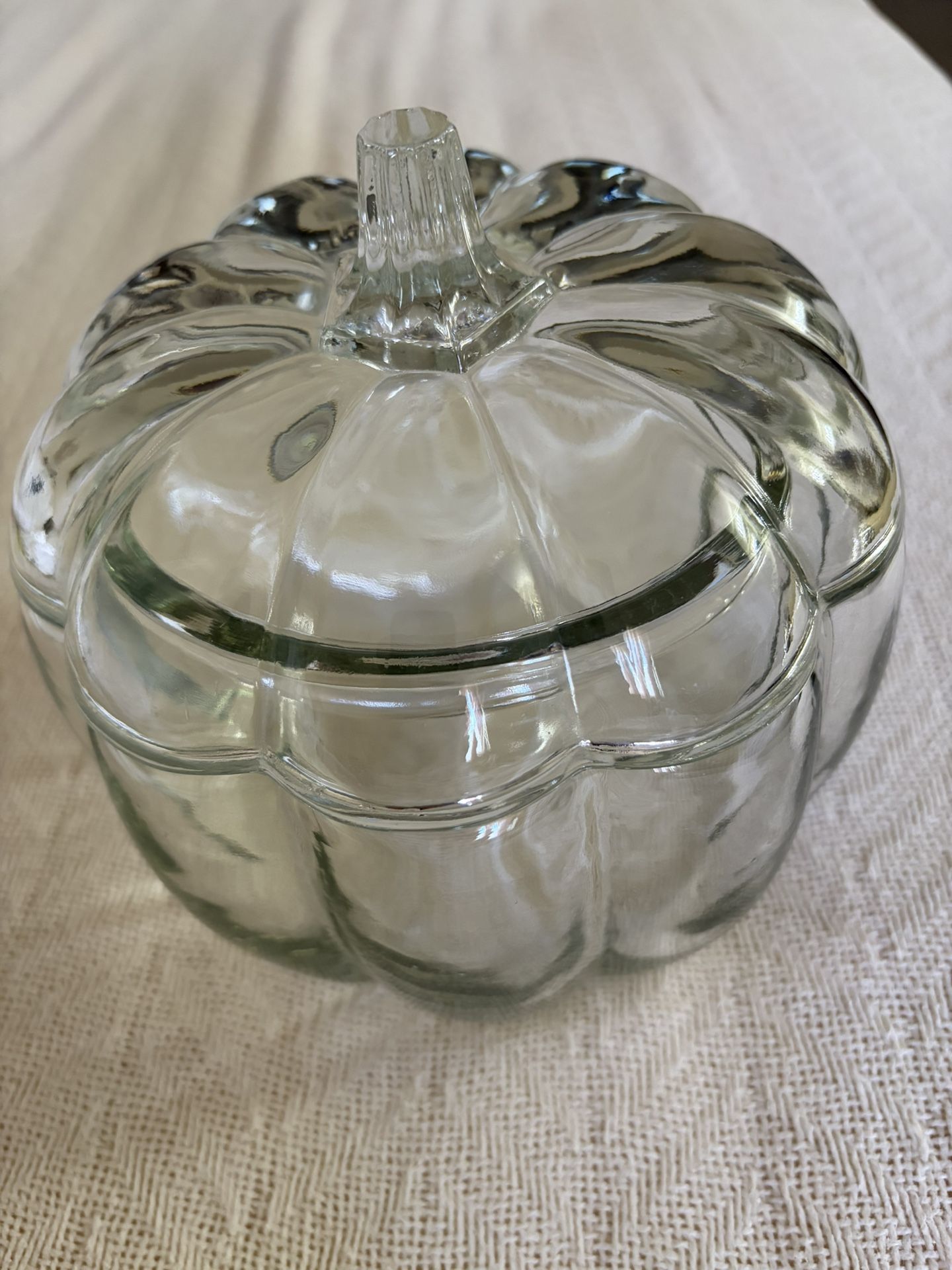 Pumpkin Glass Cookie Jar, And Avon Candle Holder