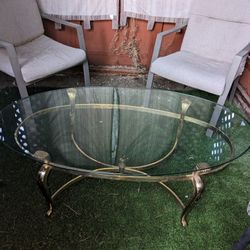 Brass/Glass Coffee Table In Banning