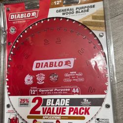 DIABLO 12 in. x 44-Tooth General Purpose Circular Saw Blade Value Pack (2-Pack $45 each pack