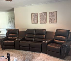 Free Reclining home theater sofa set