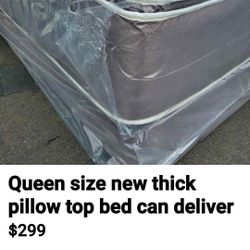 Queen Size New Thick Pillow Top Bed Can Deliver 