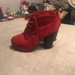 Forever Brand Chunky Maroon Booties