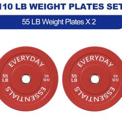 110lb Olympic Bumper Plate Set
