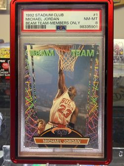 1992 topps stadium club Michael Jordan Members only PSA-8