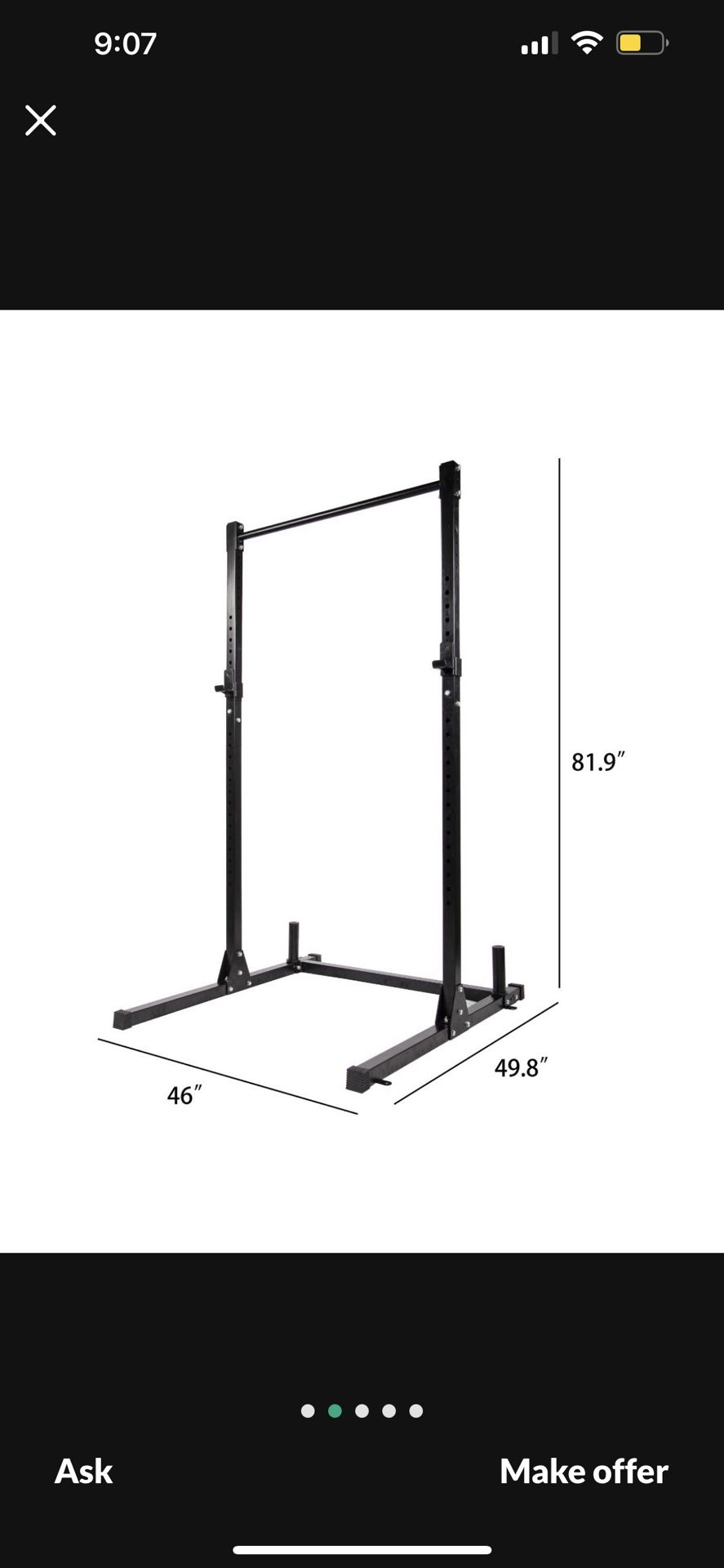 Squat Rack with J Hooks and Pull Up Barr