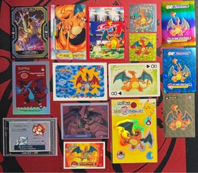 Pokemon Charizard Stickers & Cards Lot (15pcs)
