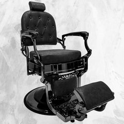 ATLAS Black Chrome Barber Chair 