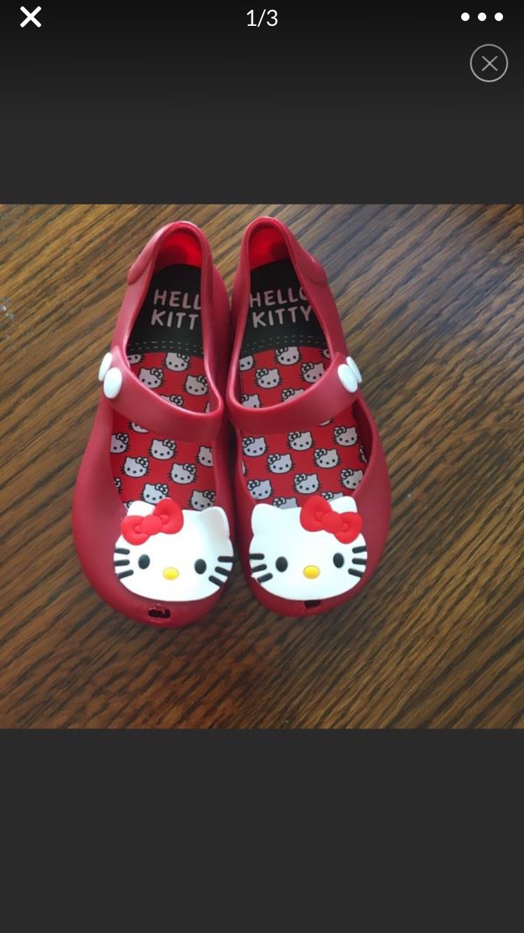 New red hello kitty jelly shoes