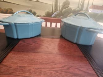 Pair Of Enameled Cast Iron Baking Dishes