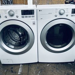 LG.  WASHER AND GAS DRYER 