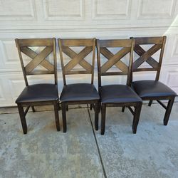 4 chairs sets dark brown