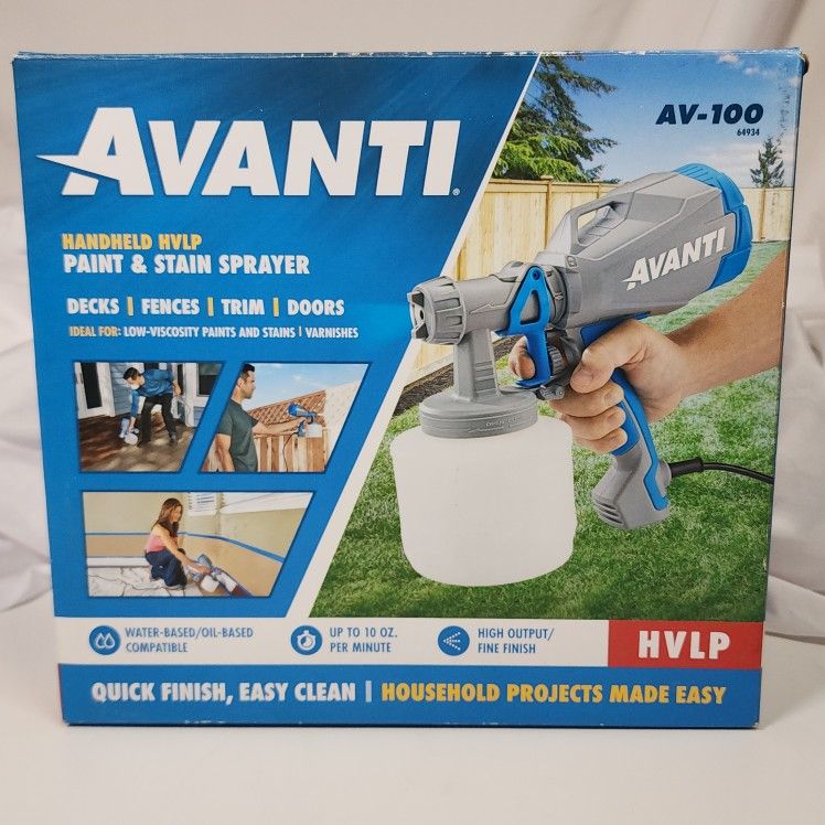 Electric Paint Stain Sprayer Avanti HVLP Handheld AV-100 Lightweight 1.5qt